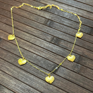 Gold necklace - 5-pendant