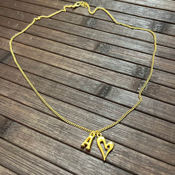 Gold necklace - 2-pendant