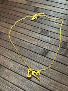 Gold necklace - 2-pendant