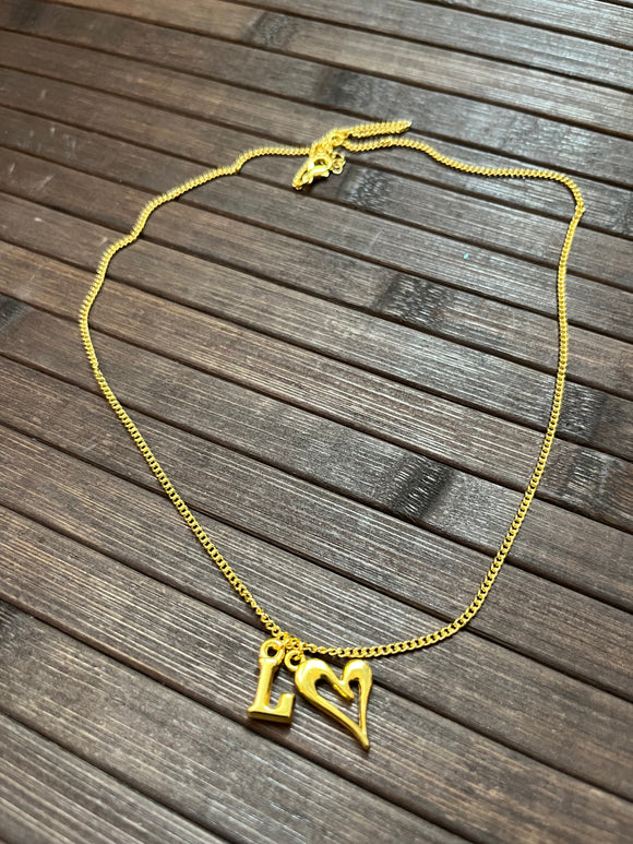 Gold necklace - 2-pendant