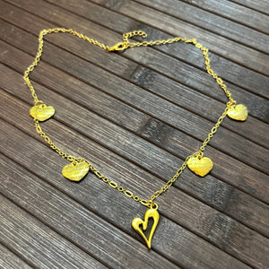Gold necklace - 5-pendant