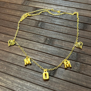 Gold necklace - 5-pendant