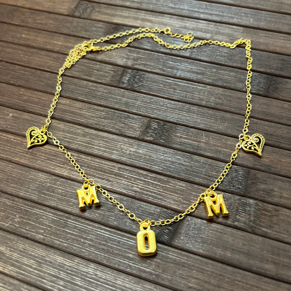 Gold necklace - 5-pendant