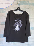 "Root Down to Blossom" long-sleeve shirt, black