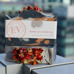 East Village Soap Co. - Rose Clay + Charcoal, Peppermint Eucalyptus and Tea Tree All Natural Soap