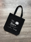 "Root Down to Blossom" tote bag, black