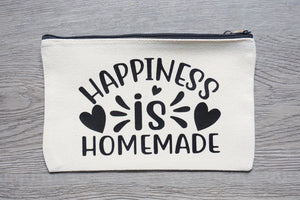 Mama Buzz Zipper Pouch - "Happiness is homemade"